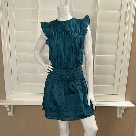 Rails Minnie Flutter Sleeve Mini Dress Lagoon - Picture 1 of 14